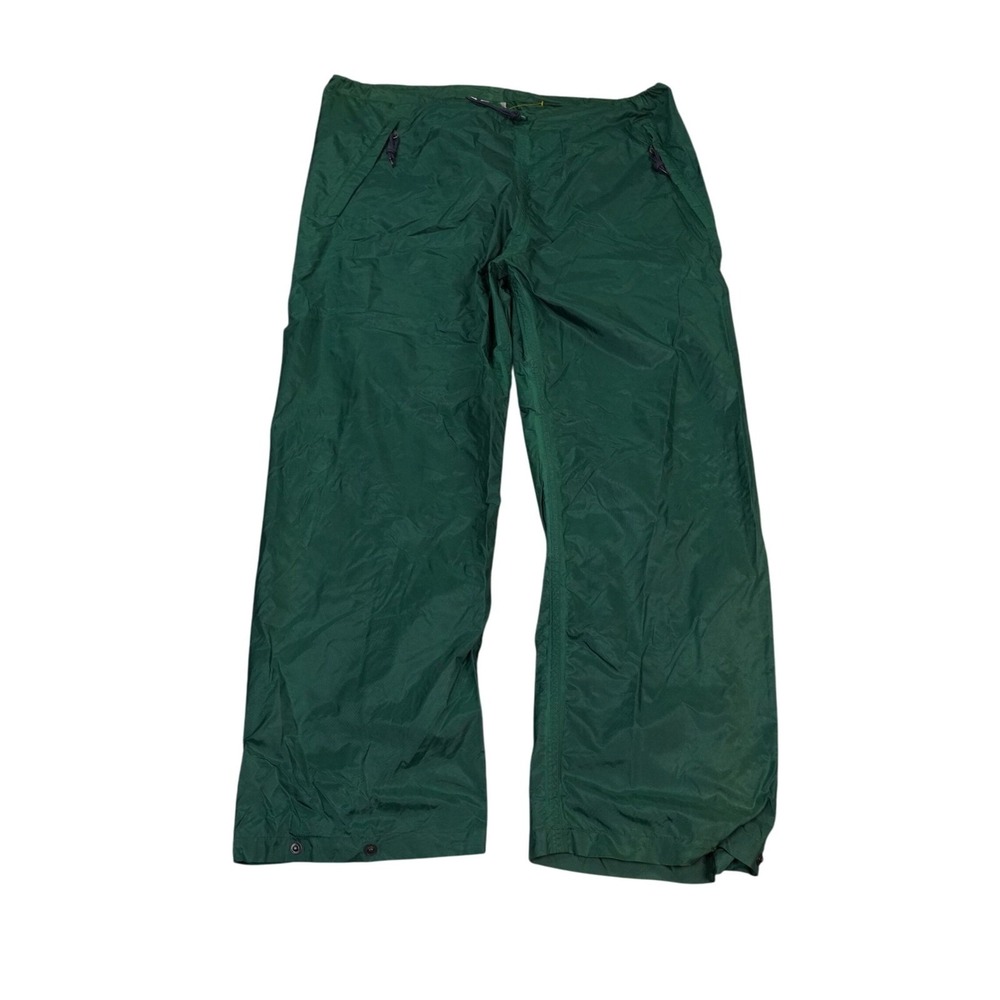 VTG EMS Eastern Mountain Sports Nylon Rain Pants Mens Medium Green Zip‎ Pockets